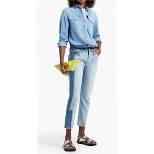 Nwtg Frame Le Garçon Paneled Boyfriend Jeans in Unmatched Size 29